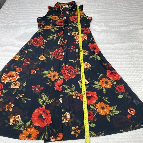 Ember Womens Floral Fairy Grunge Sheer Tie Front Cardigan Dress Sz M Whimsigoth - Picture 10 of 14